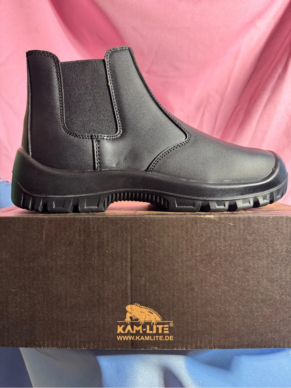 Men's Black Chelsea Work Boot — Slip-Resistant Comfort